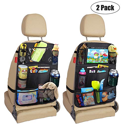 Awroutdoor Premium Rückenlehnenschutz 2 Stück, Große Taschen und iPad-/Tablet-Fach, Auto Rücksitz-Organizer für Kinder, Autositz-Schoner wasserdicht, Kick-Matten-Schutz in universeller Passform