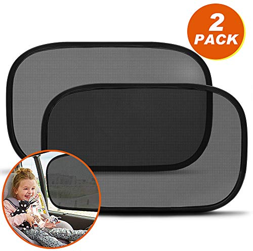 Sonnenschutz Auto, Sonnenschutz fürs Auto Baby mit UV Schutz Selbsthaftende Sonnenblende Auto Kinder Autosonnenblende – Auto Sonnenschutz Netz - Autofenster Sonnenschutzrollos Heckscheibe (2 Stück)