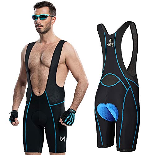 MEETYOO Trägerhose Kurz Herren, Polster Trägerhosen Radsport Atmungsaktiv Rad Trägerhose Männer Bib Shorts für Fahrrad Fitness