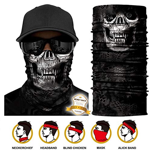 Multifunktionstuch Gesichtsmaske Bedrucktes nahtlos veränderbaren Schädel Lätzchen Sport Reiten Sonnencreme Maske Schlauchtuch Halstuch Bandana Face Shield Bandana Ski Motorrad Paintball Maske
