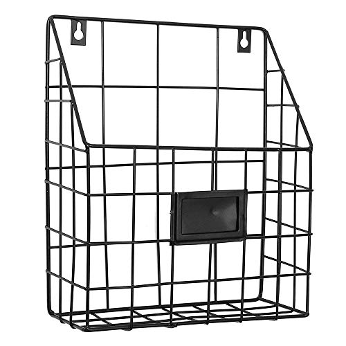 Amasawa isenregal Wandhalterung Wand Korb Gartenregal Retro für Büro Wohnzimmer Schlafzimmer Badezimmer (Schwarz)