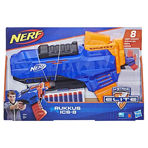 Hasbro Nerf E2654EU4 N-Strike Elite Rukkus ICS-8, Spielzeugblaster mit 8-Dart Slide-Magazin, Multicolor