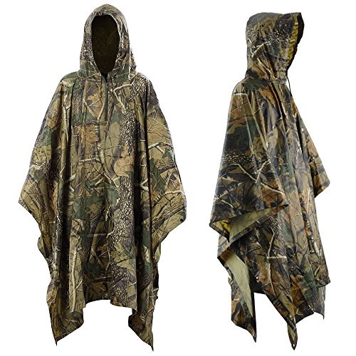 Regen Poncho, Infreecs Wasserdichter Regenponcho für die Jagd Camping, Rad-Regenponcho, Camouflage Rain Poncho, Wandern Regencape