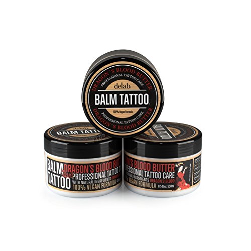 BALM TATTOO | Dragon's Blood Butter 250 ml | Vegan | Feuchtigkeitsspendend während und nach dem tätowieren | Verengt die Poren um starkes Ausbluten der Farben zu verhindern