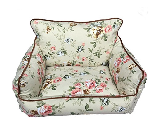 Ange Luxus Hundebett Hundesofa Katzenbett Hundekorb?abnehmbar und waschbar, beige, l