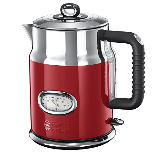 Russell Hobbs Retro Ribbon Red 21670-70 Wasserkocher (2400 W, mit stylischer Wassertemperaturanzeige Schnellkochfunktion) rot