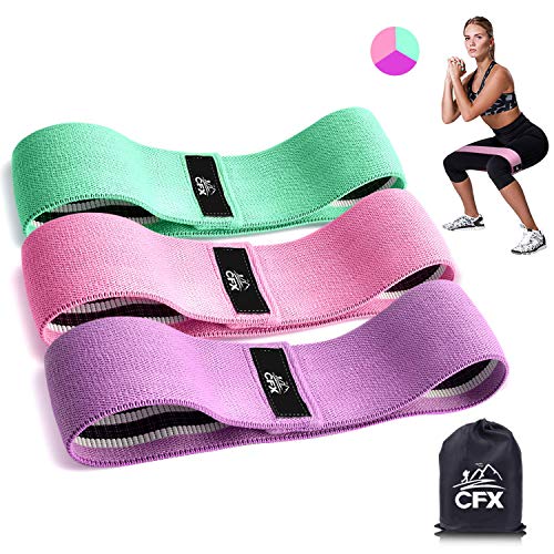 CFX Resistance Hip Bands, Fitnessbänder Set Yogagurt in 3 Zugkraftstärken Trainingsband Yogaband ALS Widerstand und Unterstützung fürs Beintraining, Krafttraining und Klimmzüge