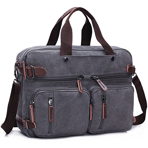 Fresion Grau Segeltuch Vintage Converse Aktentasche Rucksack Business Laptop Taschen Herren Damen Arbeit Reise Messenger Umhängetasche bis zu 14/15 zoll Notebook