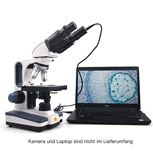 SWIFT Optical SW350B Lab Binokular Mikroskop 40X-2500X Vergrößerung, Siedentopf, Researcher Mirkroskop für Forschungszwecke WF10X und 25X Okular, mechanischer Objekttisch, Abbe-Kondensator