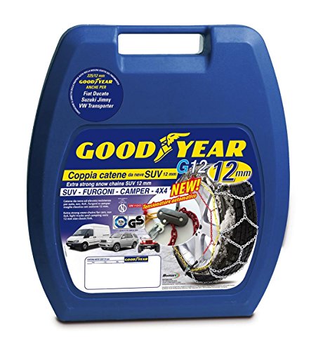 Goodyear 77935 Schneeketten 12 mm für SUV, Lieferwagen und Wohnmobil mit Selbstspannsystem, Größe 245
