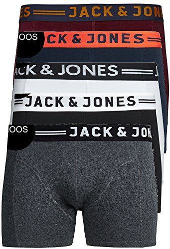 JACK & JONES Herren 5er Pack Boxershorts Mix Unterwäsche Mehrpack,5er Pack Mix 1,L