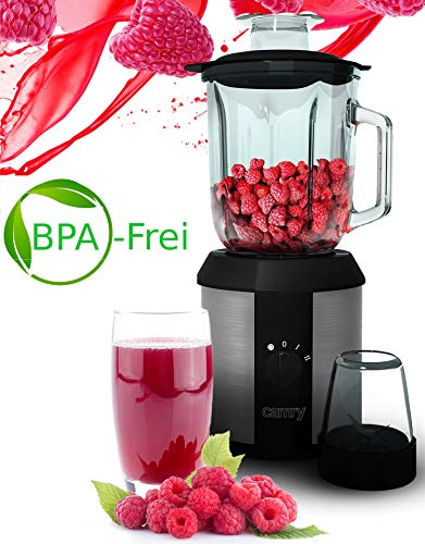 Standmixer 1.500 Watt Glas Edelstahl | Smoothie Maker | Mixer | Universal Power Mixer | 1,3 Liter | 4-Fach Stahlmesser | Zerkleinerer | Eiweiß Shaker | Ice Crusher | Eis Crusher |