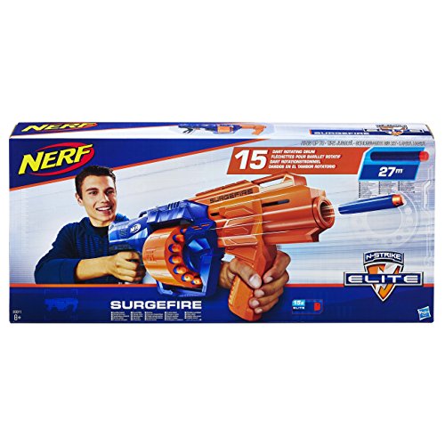 Hasbro E0011EU4 - N-Strike Elite Surgefire Spielzeugblaster, mit Trommelmagazin