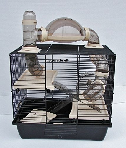 Nagerkäfig,Hamsterkäfig,Zwerghamsterkäfig, Rocky,Teddy Lux,Hamster,Maus,Nager,Käfig,Mäusekäfig incl. Röhrensystem in beige