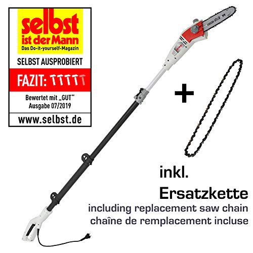 IKRA Elektro Teleskop Entaster IEAS 750, Arbeitshöhe 4m, 750 W, inkl. 2x Sägeketten & Schultergurt