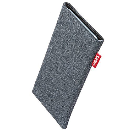 fitBAG Jive Grau Handytasche Tasche aus Textil-Stoff mit Microfaserinnenfutter für Apple iPhone 6 / 6S / 7 | Schlanke Hülle als edles Zubehör mit praktischer Reinigungsfunktion | Rundumschutz | Made in Germany