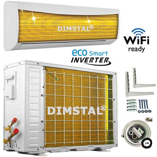 A++/A++ INVERTER Split Klimaanlage mit Wärmepumpe Klimagerät ECO Smart WiFi/WLAN-Ready komplett Set inkl. 3m Kupferleitungen mit Heizfunktion (9000/12000 btu) (3,5 kW/12000btu)