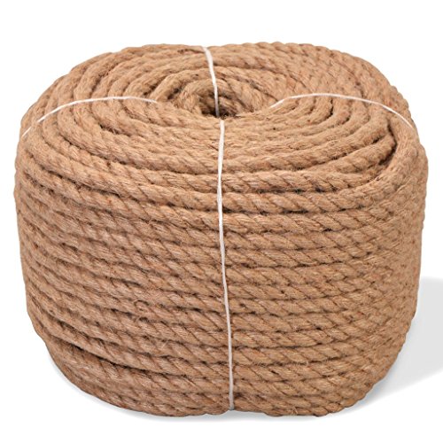 vidaXL Seil 100% Jute 10mm 100m Naturhanf Hanfseil Tauwerk Juteseil Tau Seil