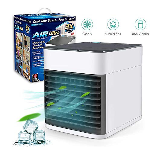 3 in 1 Mini Luftkühler Air Cooler, Sinicyder Mobile Klimaanlage leiser Tischventilator mit Abnehmbarer Wassertank, Tragbare Klimaanlage Luftkühler für Büro, Camping, zu Hause