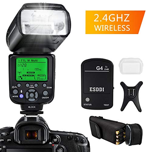 ESDDI Blitzgerät für Nikon, 1/8000 HSS Wireless Flash Speedlite GN58 2.4G Funk Master Slave für Nikon, Professional Blitz Kit mit Wireless Flash Trigger