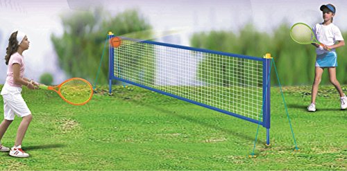 Quickdraw Tennis Set mit 2.4m m Netz Posten Schläger & Bälle Kinder Outdoor Garten Familienspass