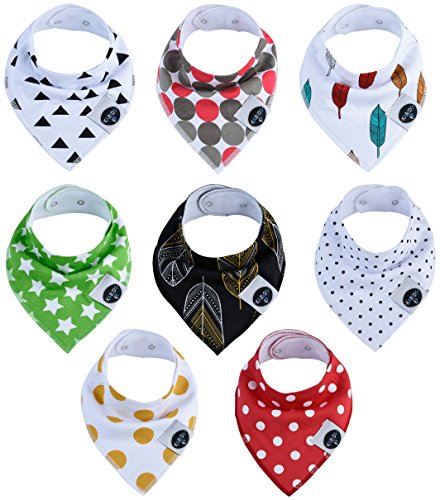 Baby dreieckstuch Lätzchen, 8er Set 100% Bio-Baumwolle für Jungen und Mädchen