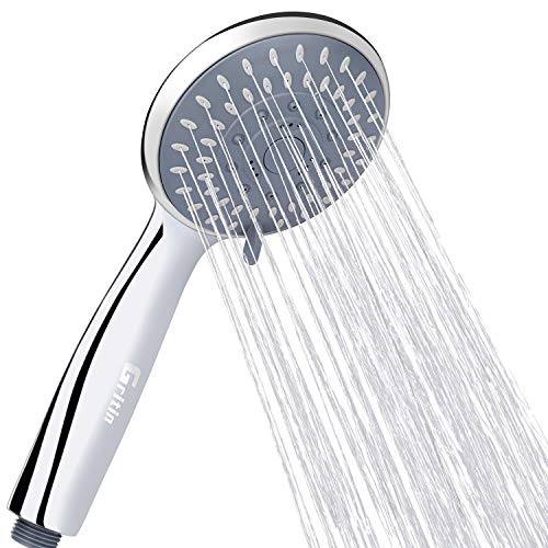 Duschkopf, Gritin 5-Modell Handbrause Hochdruck Spray mit langlebigem Edelstahl Griff und umweltfreundlich Silikon-Düse für Baden und Spa