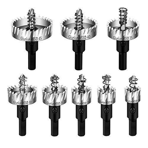 8PCS Metall Lochsäge Bohrer Set Glunlun Carbide Spitze Hss Bohrer Edelstahl Legierung 16-45mm