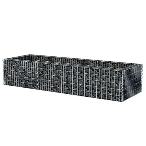 Festnight Gabionen Hochbeet aus Stahl 270 x 90 x 50 cm