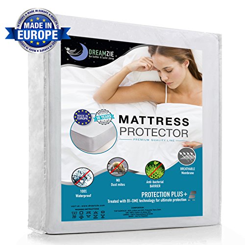 Wasserdichter Matratzenschoner 140 x 190 cm - Atmungsaktiv, Anti-Allergisch, gegen Milben Matratzenauflage - Matratzenbezug mit neuartiger Bi-Ome Behandlung: Optimaler Schutz - 10 Jahre Garanti