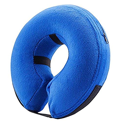 VOYAGO Schützender aufblasbarer Hundekragen, Weiches Schutzhalsband für Hunde, mittelgrosse Hunde und Katzen, um Haustiere vor Rauen Stichen zu schuetzen (L)