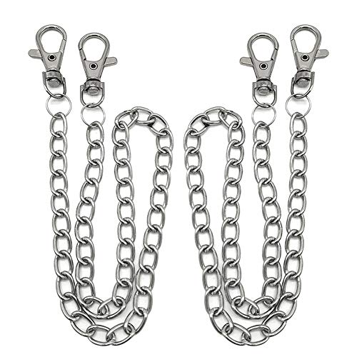 BESTZY Gliederkette, 2 Stück Metallkette Gliederkette mit Karabinerhaken Zubehör für Hut Kostüm Dekoration (Silber)