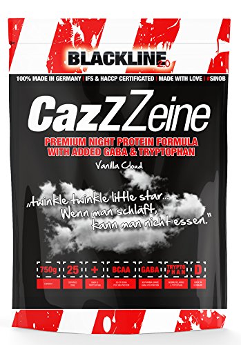 BlackLine 2.0 CazZzeine Casein Protein Mit Gaba Und Tryphtophan Und BCAA Eiweiß Proteinshake Aminosäure Bodybuilding 750g Vanilla Cloud - Vanille
