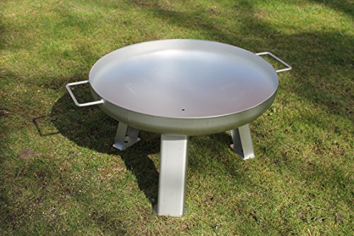 Feuerschale Edelstahl Ø 600 mm inkl. Füße und Griffe 60 cm 1.4301