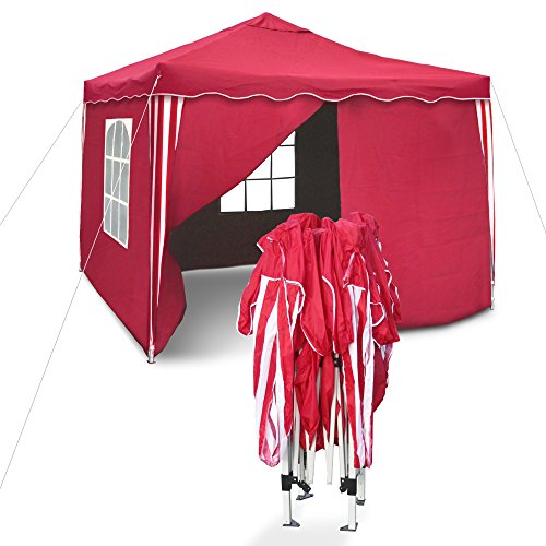 JOM 127097 Gartenpavillon Falt-Pavillon, 3 x 3 m, rot
