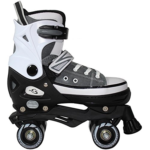 Cox Swain Kinder Rollschuhe -Joel- Größenverstellbar: XS(29-32), S(33-36), M(37-40), L(40-43)- ABEC5, Colour: Grey, Size: S(33-36)