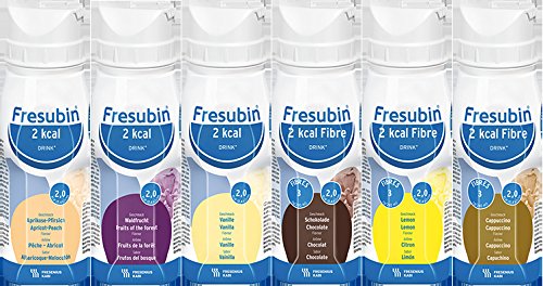Fresubin 2kcal + 2kcal fibre DRINK Mischkarton / 6 Geschmacksrichtungen - Trinknahrung - 24 EasyDrinks (je 200 ml)