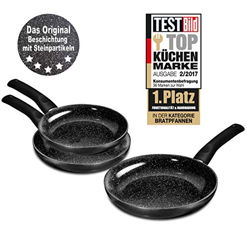 STONELINE Ceramic Pfannen-Set, 3-TLG, 20/24/28 cm, Keramik-Beschichtung, induktionsgeeignet