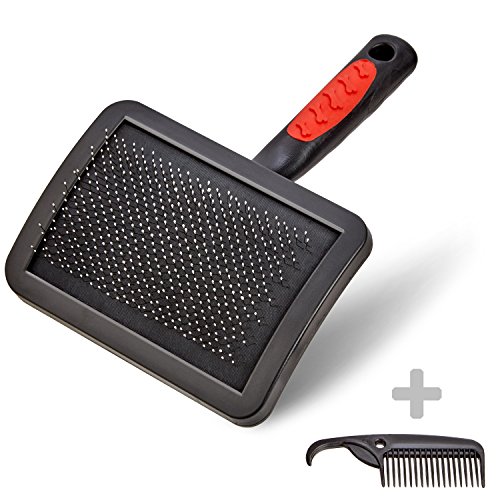 VITAZOO Premium Fellbürste in schwarz für Hunde und Katzen | 2 Jahre Zufriedenheitsgarantie | Hundebürste, Hundehaarbürste, Softbürste