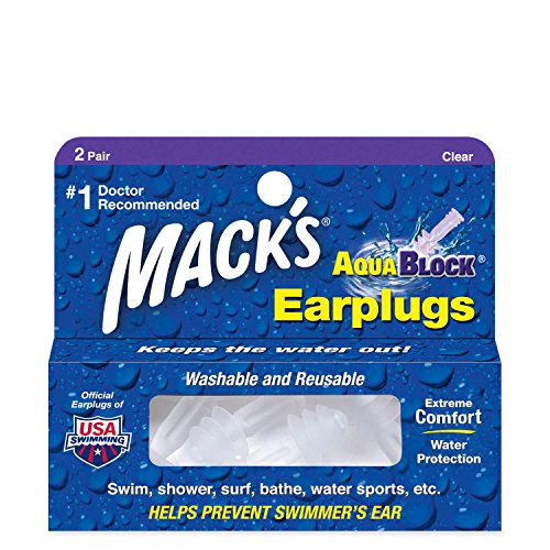 Macks Aqua Block Ohrstöpsel Transparent farblos 2 Pairs