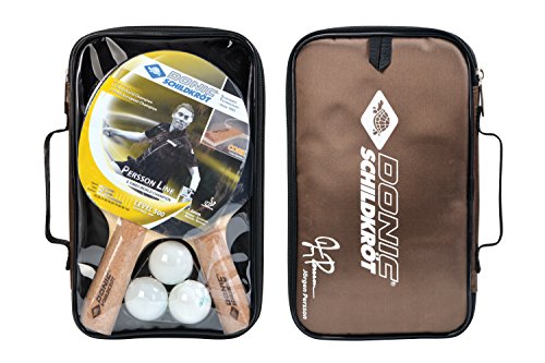 Donic-Schildkröt Tischtennis-Set PERSSON 500, 2 Schläger mit angenehmen Korkgriff, 3 Bälle in sehr guter 2* Qualität, wertige Tasche, komplette Ausstattung, 788490
