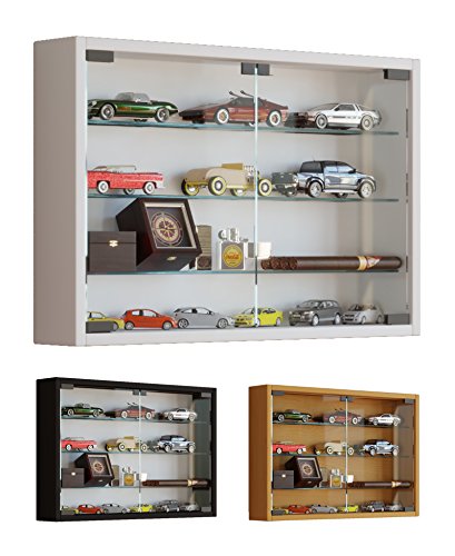 VCM Vitrine Wandvitrine Sammlervitrine Wandregal Hängeregal Hängevitrine Schaukasten Holz Weiß 40x60x10 cm 'Mandosa M'
