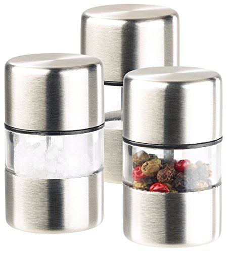 PEARL Mühlen: Mini-Salz-/Pfeffermühle, Edelstahl, Keramikmahlwerk, 3er-Set (Kardamom Mühle)