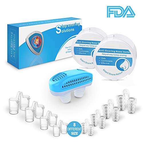 Schnarchstopper, [Aufgerüstet 2019] Schnarchschutz Anti Schnarch mit 8 Nasenspreizer Und 1 Schnarchen Nasenfilter Hilft Gegen Schnarchen & Schlafapnoe, Nasendilator aus Medizinisches Material
