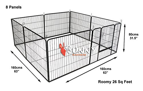 Bunny Business Laufgehege für Welpen, modular, robust, 160 x 160 x 80 cm, 8 Elemente