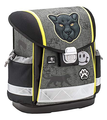 Belmil Ergonomischer Schulranzen Jungen 1. klasse 2. klasse 3. klasse - Super Leichte 900-960 g/Grundschule/Jaguar/Schwarz (403-13 Jaguar)