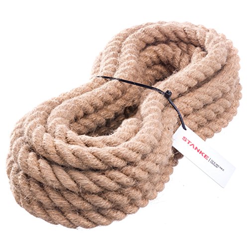 5m 30mm -- JUTESEIL Naturfasern gedreht Tauwerk Hanf Jute Tau Seil Tauziehen Absperrseil Handlauf