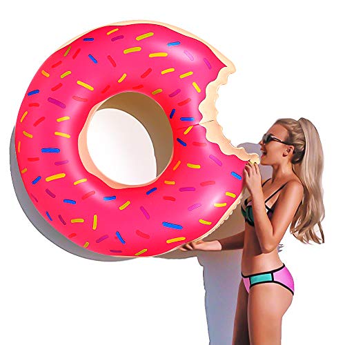 yotame Schwimmring Donut Schwimmreifen Aufblasbarer 120cm Pool Luftmatratze Floating-Ring Riesen Float Spielzeug für Erwachsene und Kinder, Aufblasbarer Luftmatratzen für Pool Strand Party