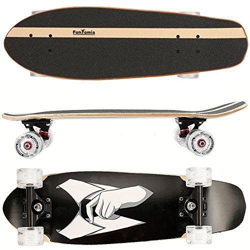 FunTomia Cruiser Midi-Board/Skateboard 65cm 7-lagigem kanadischem Ahornholz