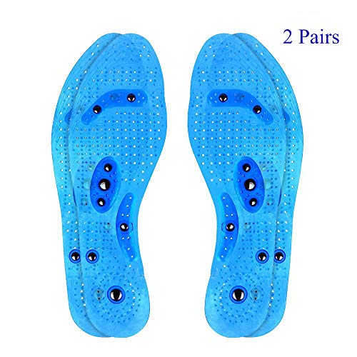 2 Paar Transparente Magnetische Orthopädische Einlegesohlen desodorierende Sweatproof bequeme Massage Einlegesohlen Euphoric Feet Akupressur Einlegesohlen Massageeffekt Einlagen für Männer & Frauen